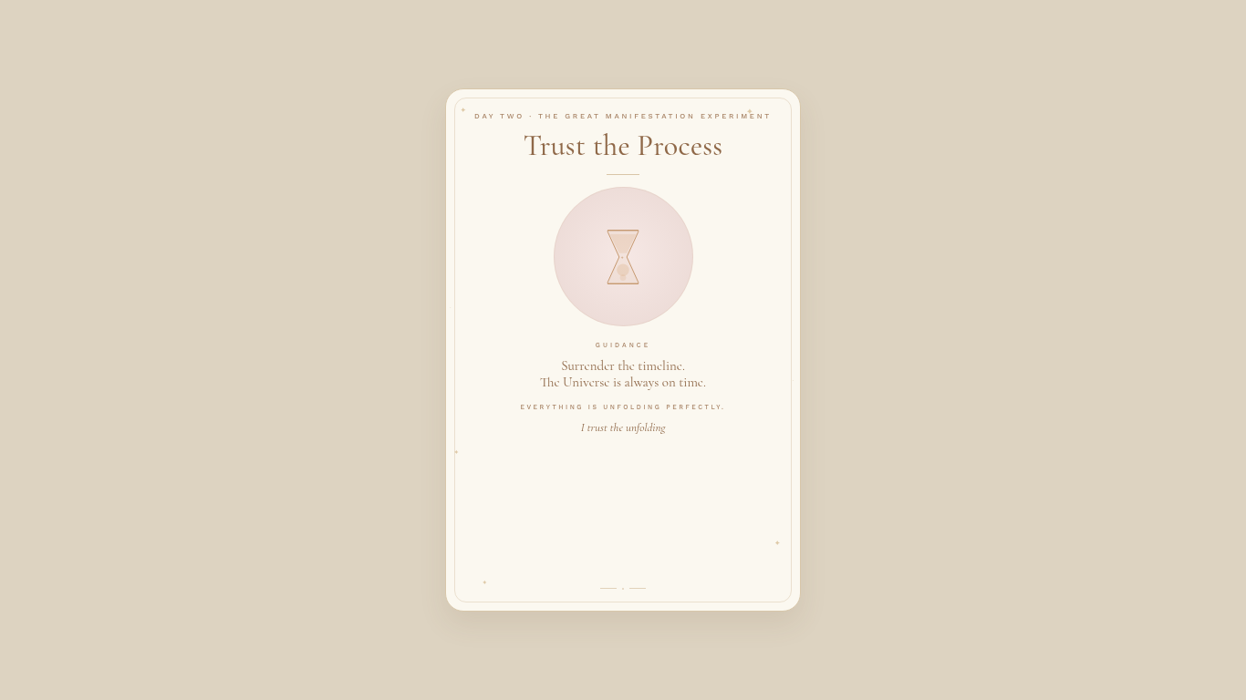 Day 2 — Trust the Process