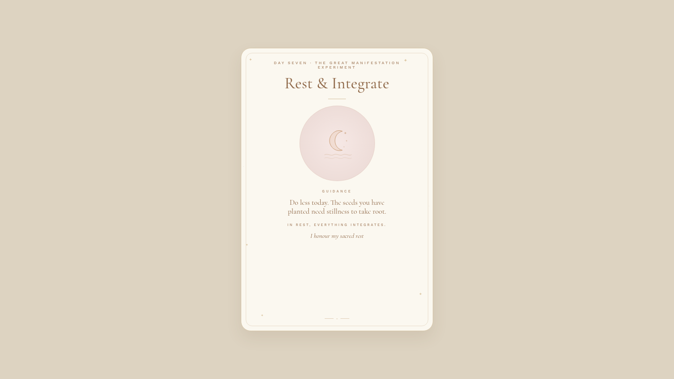 Day 7 — Rest & Integrate