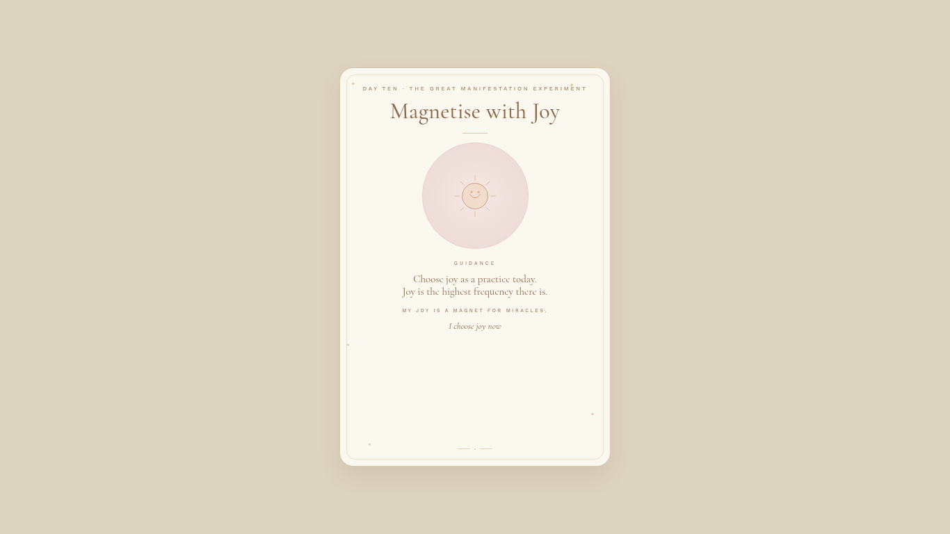 Day 10 — Magnetise with Joy