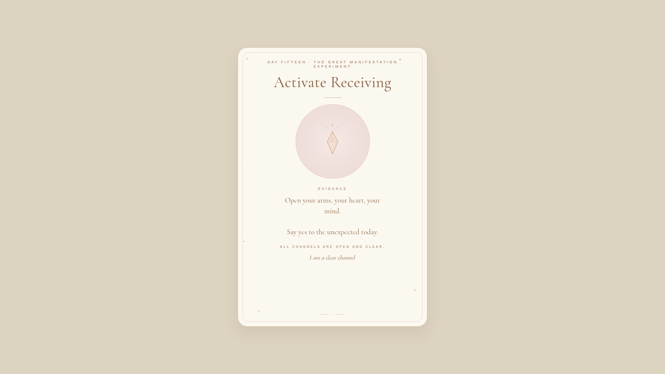 Day 15 — Activate Receiving
