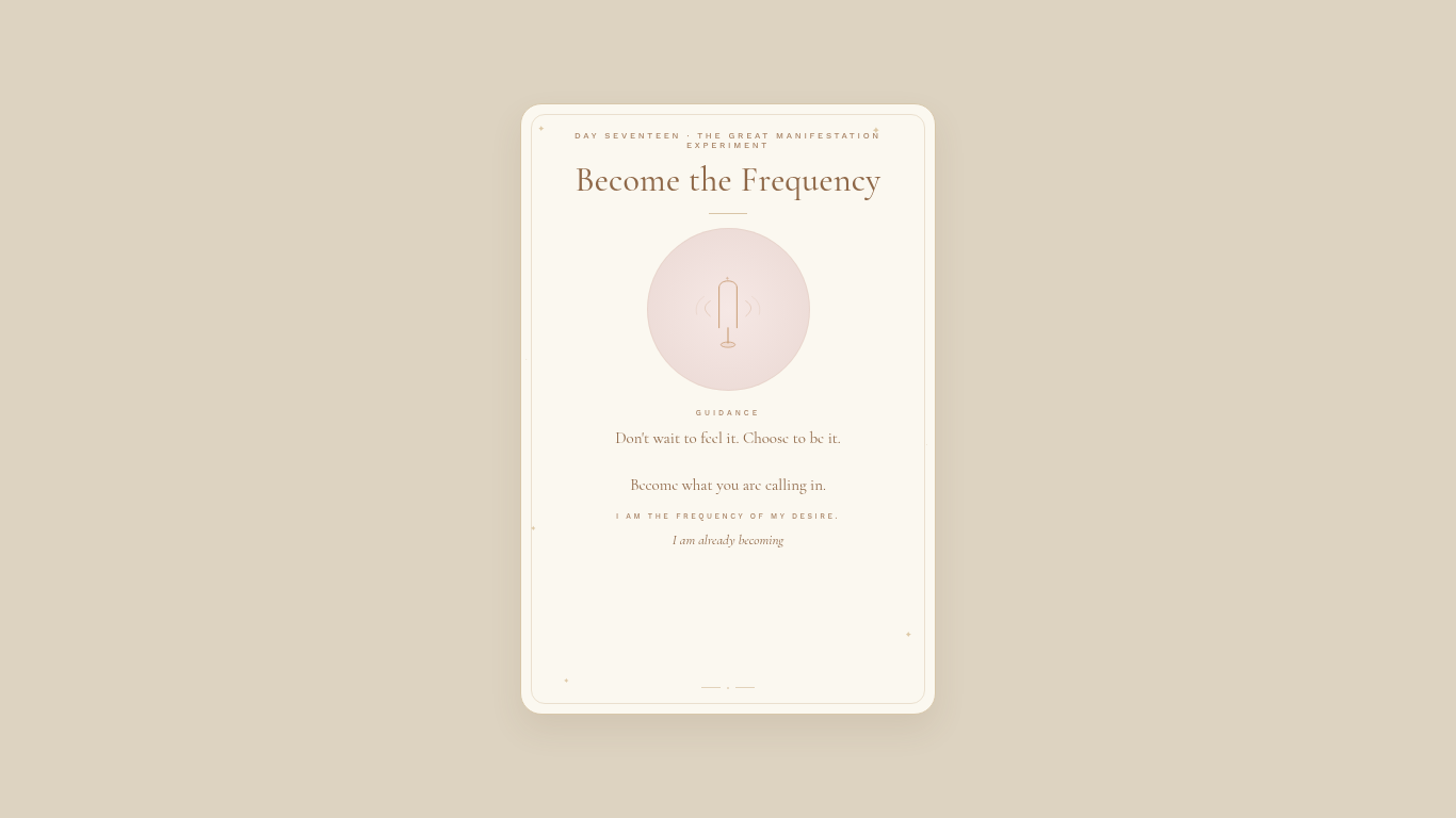 Day 17 — Become the Frequency